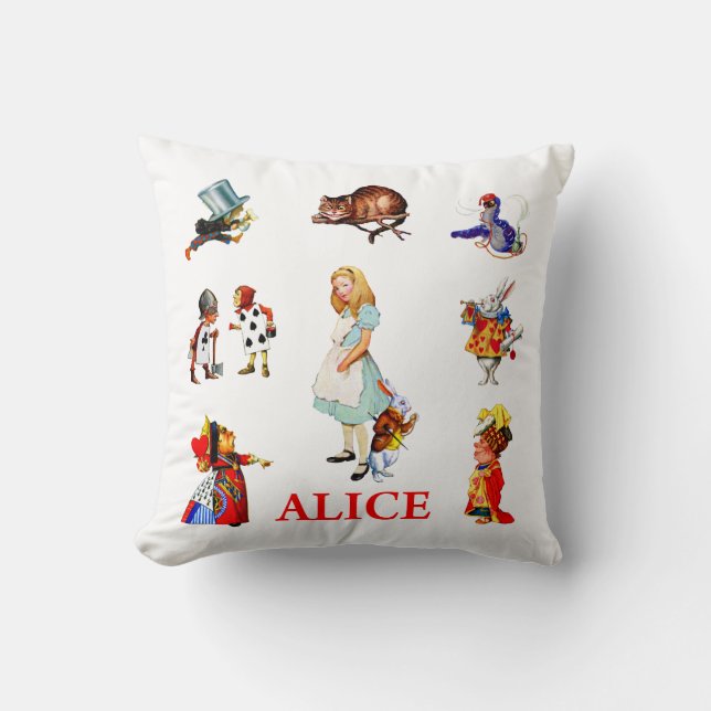 Alice im Wunderland und Freunde Kissen (Vorderseite)