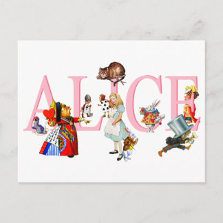 Alice im Wunderland und Freunde Postkarte
