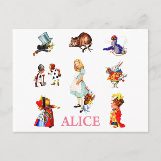 Alice im Wunderland und Freunde Postkarte
