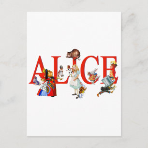 Alice im Wunderland und Freunde Postkarte