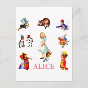 Alice im Wunderland und Freunde Postkarte