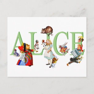 Alice im Wunderland und Freunde Postkarte