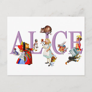 ALICE IM WUNDERLAND UND FREUNDE POSTKARTE