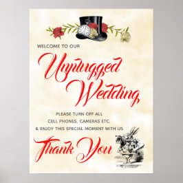 Alice im Wunderland Unplugged Wedding Sign Poster