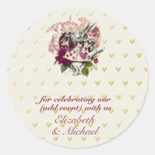 Alice im Wunderland Verrückte Hatters Teeparty Ben Runder Aufkleber