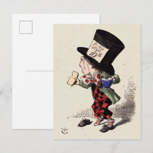 Alice im Wunderland - Verrückter Hutmacher (Farbe) Postkarte