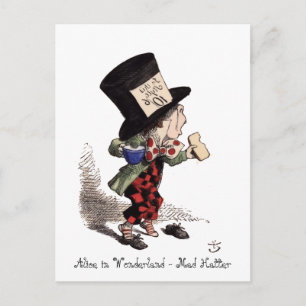Alice im Wunderland - Verrückter Hutmacher (Farbe) Postkarte