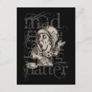 Alice im Wunderland Verrückter Hutmacher Grunge (S Postkarte