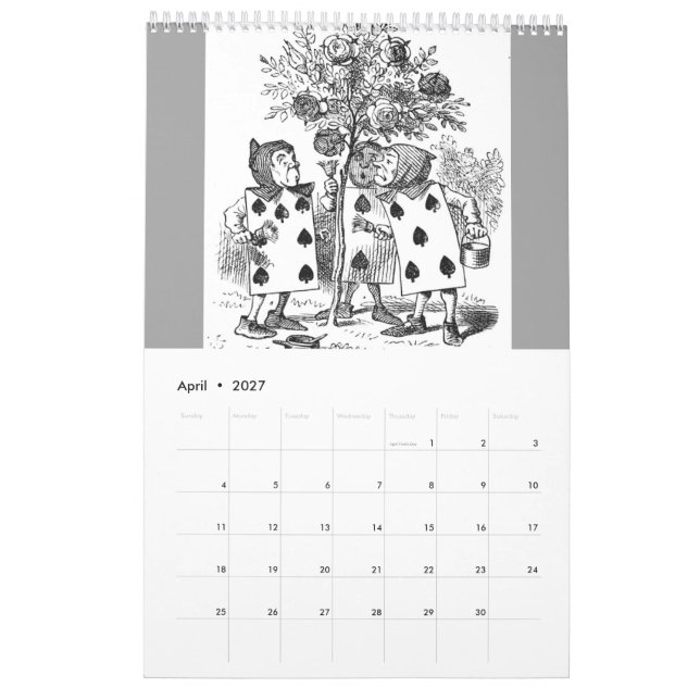 Alice im Wunderland, Vintag Kalender (Apr 2027)