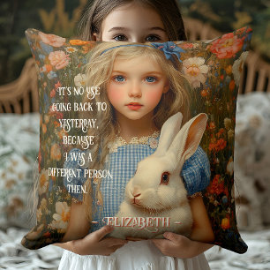 Alice im Wunderland Vintag Weißes Kaninchen Kissen