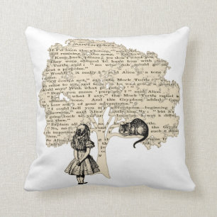 Alice im Wunderland Vintage-Buch Kissen