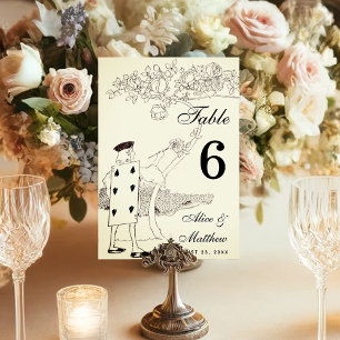 Alice im Wunderland Vintage Elegante Spielkarte 6 Tischnummer