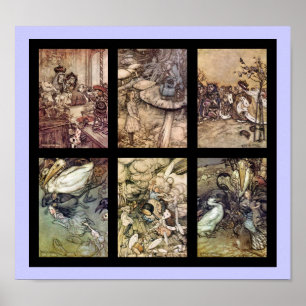 Alice im Wunderland Vintage Poster Set von 6 Bilde