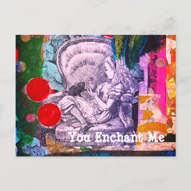 Alice im Wunderland Vintage Postkarte (Vorderseite)