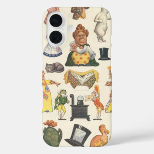 Alice im Wunderland, Vintage Viktorianische Papier iPhone 16 Hülle