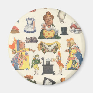 Alice im Wunderland, Vintage Viktorianische Papier Magnet