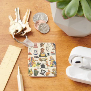 Alice im Wunderland, Vintage Viktorianische Papier Schlüsselanhänger