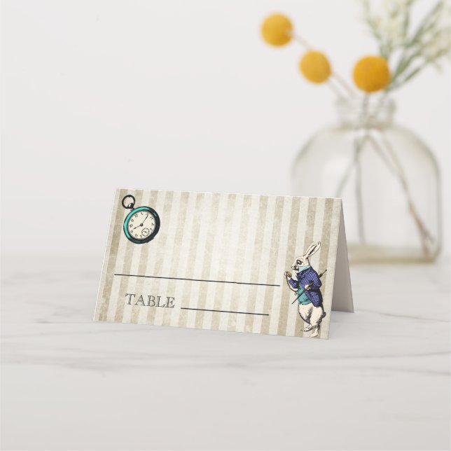Alice im Wunderland Vintage Wedding Platzkarte (Vorderseite)