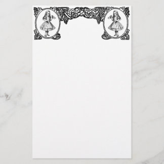 Alice im Wunderland Vintager Rahmen Briefpapier
