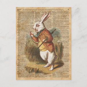 Alice im Wunderland Vintages Kaninchen Postkarte