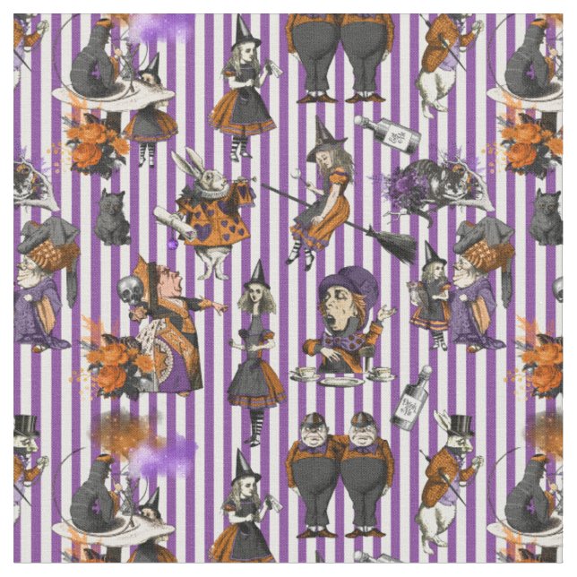 Alice im Wunderland-Violett/Weißgestrichen Stoff (Nahaufnahme)