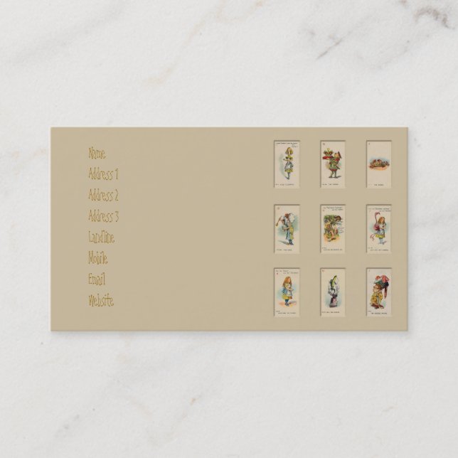 Alice im Wunderland Visitenkarte (Vorderseite)