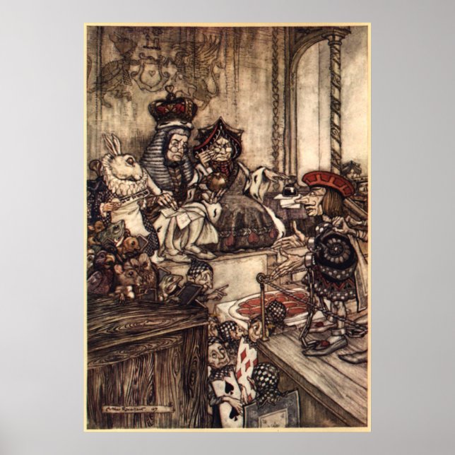 Alice im Wunderland von Arthur Rackham Poster (Vorne)