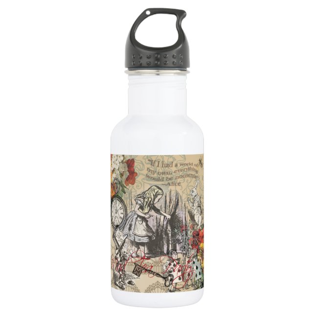 Alice im Wunderland Vorhang Classic Art Edelstahlflasche (Vorderseite)