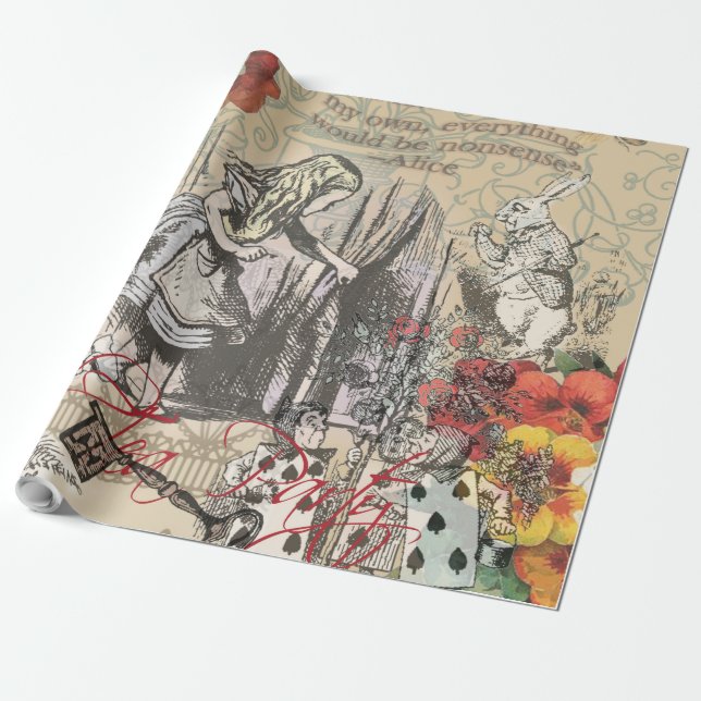 Alice im Wunderland Vorhang Classic Art Geschenkpapier (Ungerollt)