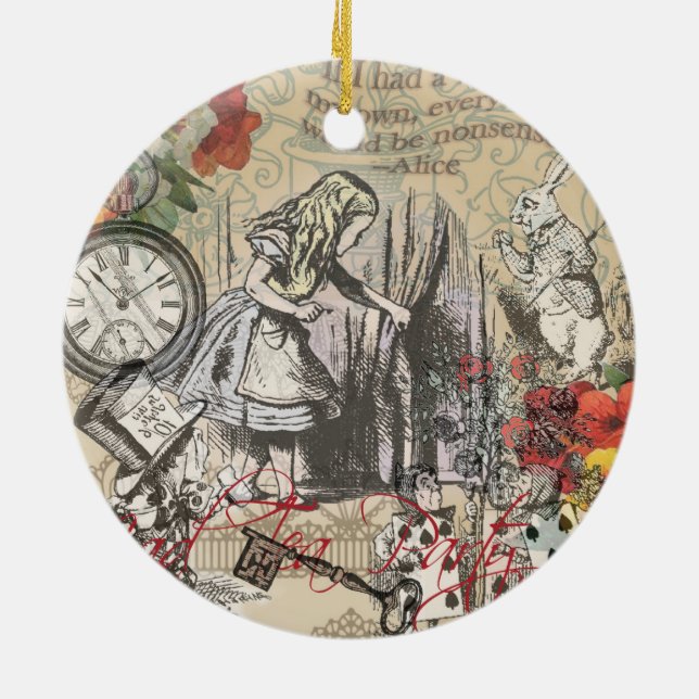 Alice im Wunderland Vorhang Classic Art Keramik Ornament (Hinten)