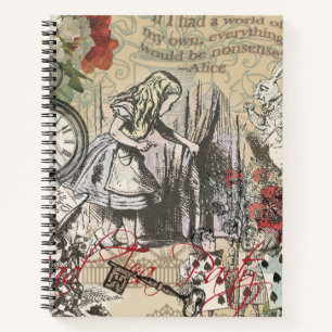 Alice im Wunderland Vorhang Classic Art Notizbuch