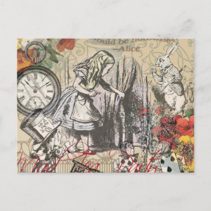 Alice im Wunderland Vorhang Classic Art Postkarte
