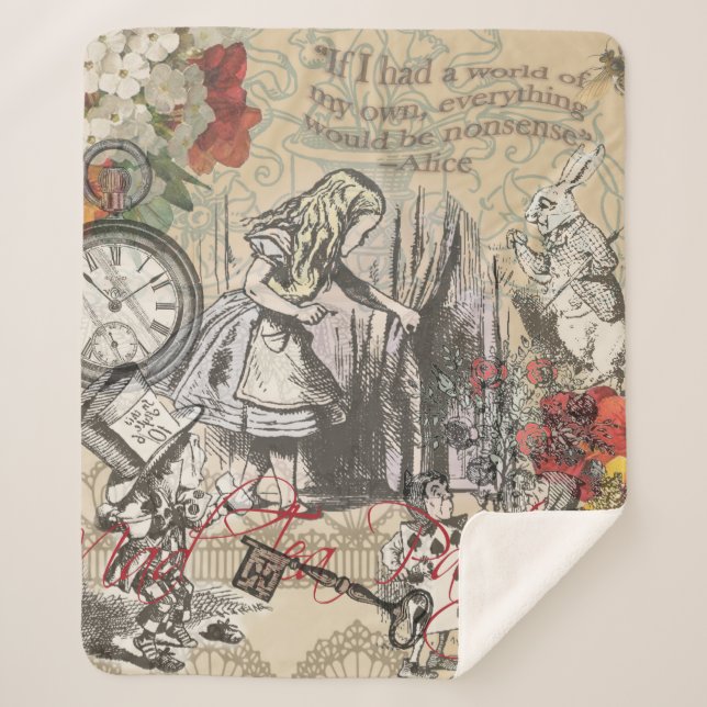 Alice im Wunderland Vorhang Classic Art Sherpadecke (Vorderseite)