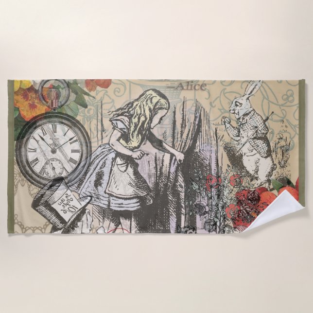 Alice im Wunderland Vorhang Classic Art Strandtuch (Vorderseite)