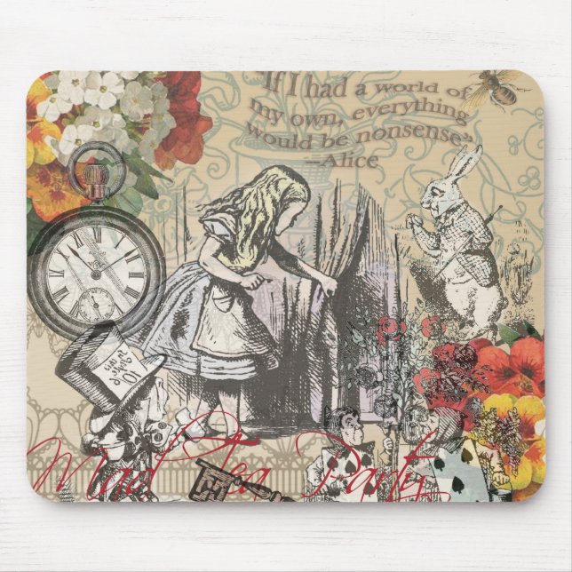 Alice im Wunderland Vorhang Unsinn Mousepad (Vorne)
