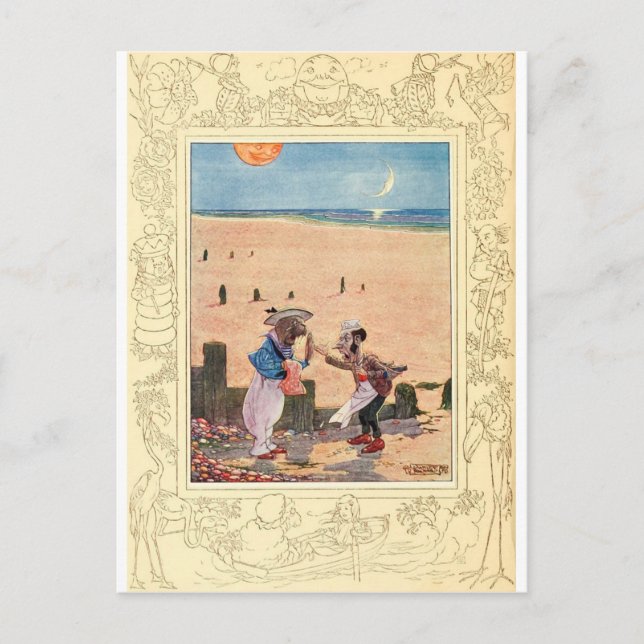 Alice im Wunderland, Walrus und Carpenter Postkarte (Vorderseite)