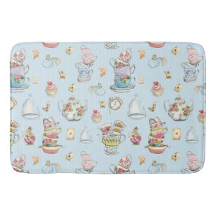 Alice im Wunderland Wasserfarbe Blau gestreift Badematte