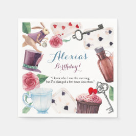 Alice im Wunderland Wasserfarbenes handgemaltes Ka Serviette