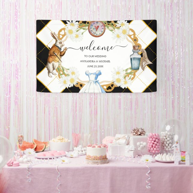 Alice im Wunderland Wedding Banner (Party)