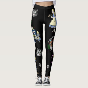 Alice im Wunderland-weiße Kaninchen-Cheshire-Katze Leggings