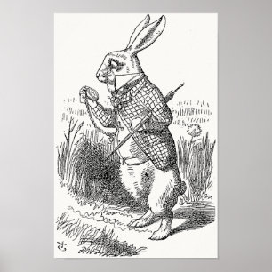 Alice im Wunderland, Weiße Kaninchen Karos seine U Poster