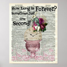 Alice im Wunderland Weiße Kaninchen Wörterbuchkuns Poster