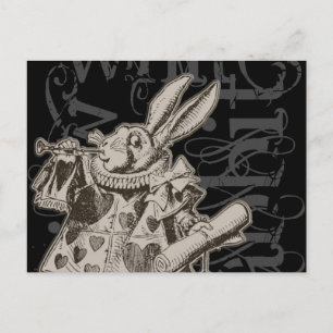 Alice im Wunderland Weißer Hase Grunge (Einzelstüc Postkarte