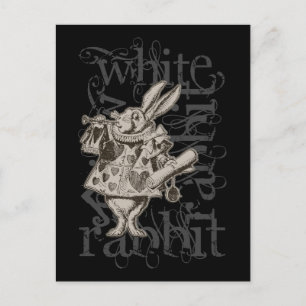 Alice im Wunderland Weißer Hase Grunge (Einzelstüc Postkarte