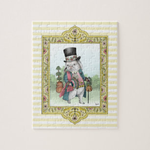 Alice im Wunderland Weißer Hase mit Kleidung Puzzle