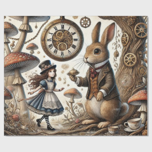 Alice im Wunderland weißes Kaninchen Geschenkpapier