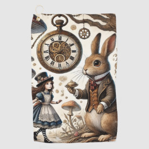 Alice im Wunderland weißes Kaninchen Golfhandtuch