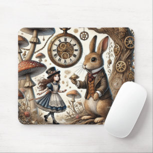 Alice im Wunderland weißes Kaninchen Mousepad