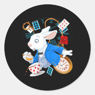 Alice im Wunderland - Weißes Kaninchen Runder Aufkleber