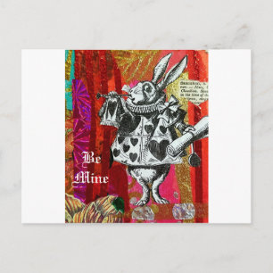 Alice im Wunderland Weißes Kaninchen Valentine Postkarte